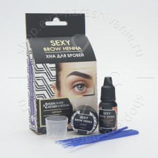 Sexylashes, SEXY Brow Henna - Набор хны для домашнего окрашивания (5 капсул, черный)