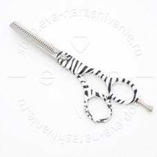 DEWAL Парикмахерские ножницы филировочные 5,5" 28 зубцов узор "зебра" M30655AS-ZB